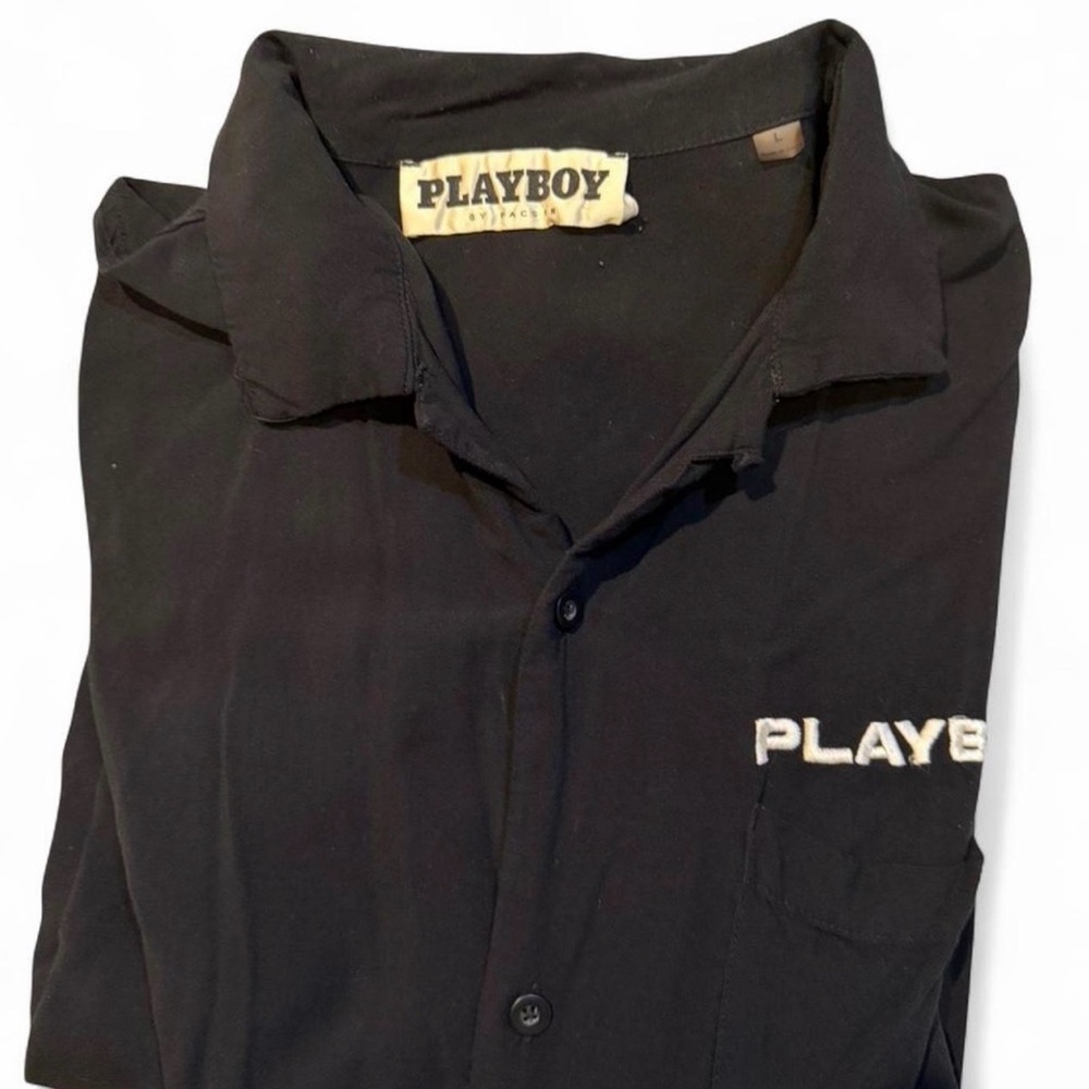 PLAYBOY Black Casual Button Down Shirt